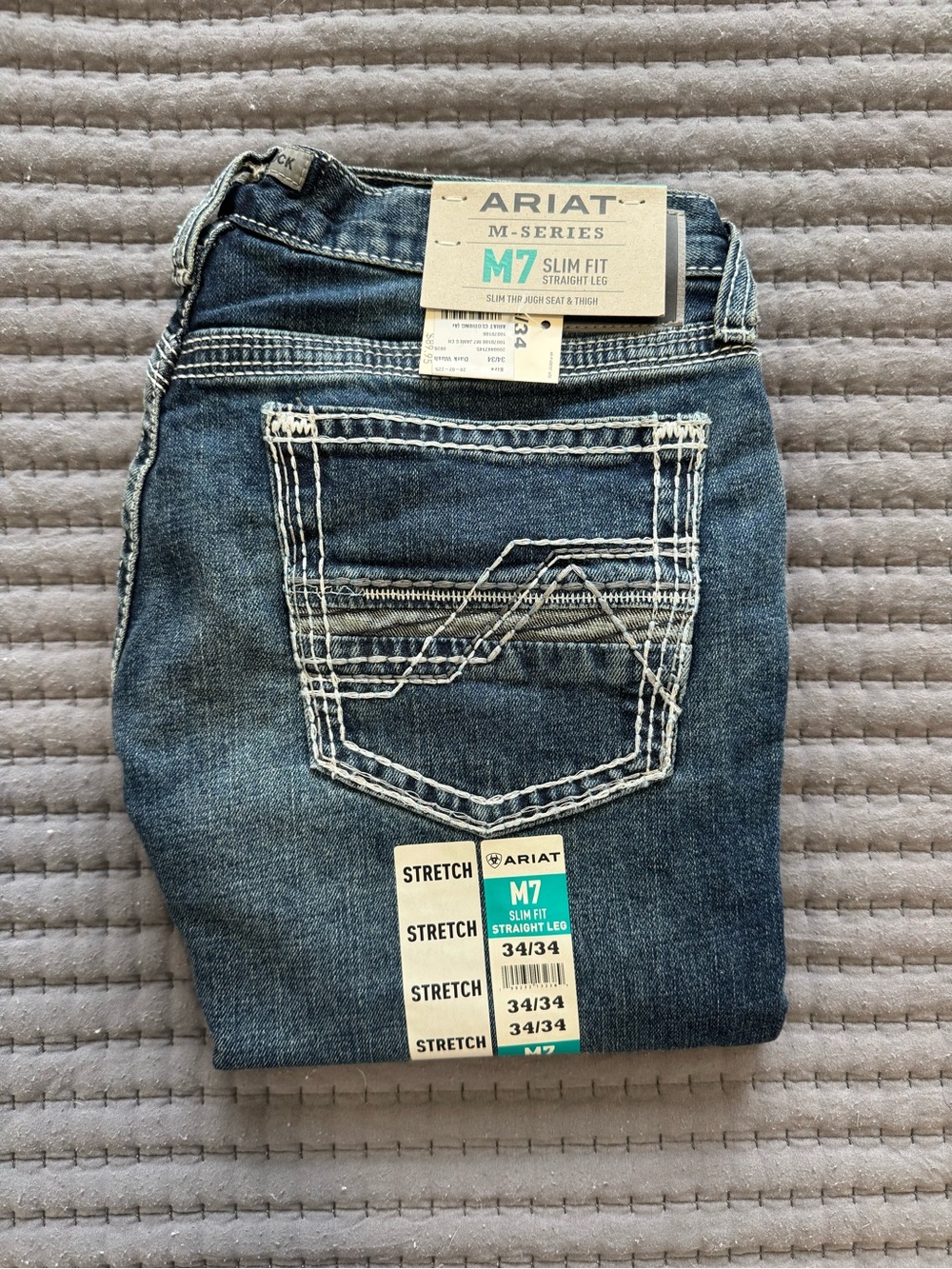 Ariat M7 Slim Straight Men's Jeans in Dark Blue Wash